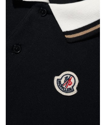 Moncler Enfant Boys Logo Polo Shirt in Black shop