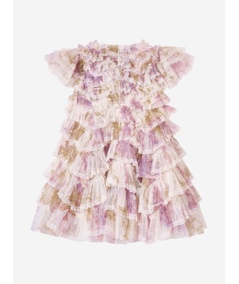 Needle & Thread Girls Wisteria Ruffle Lace Dress in White en ligne des produits 