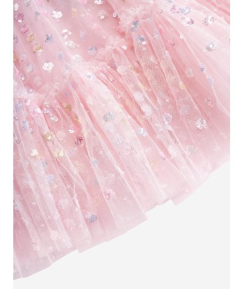 Needle & Thread Girls Raindrop Sequin Dress in Pink online