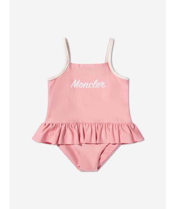 Moncler Enfant Baby Girls Logo Swimsuit in Pink 2024