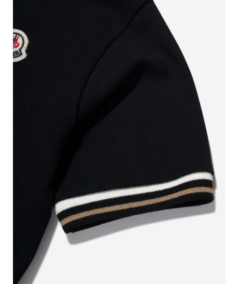 Moncler Enfant Boys Logo Polo Shirt in Black shop