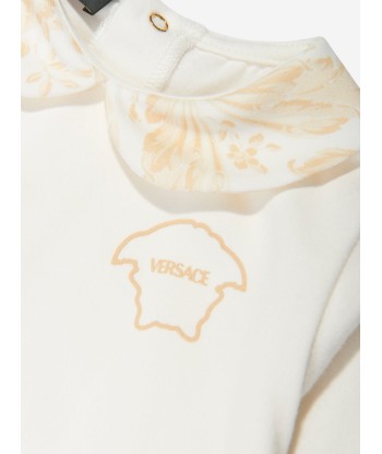 Versace Baby Barocco Georgette Babygrow in White prix pour 