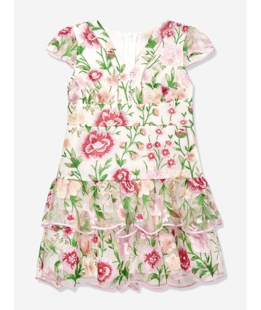 Marlo Girls Poppy Embroidered Dress in Multicolour Paris Déstockage Promo