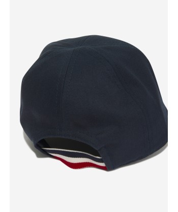 Moncler Enfant Baby Boys Logo Cap in Navy livraison gratuite