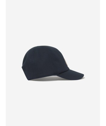 Moncler Enfant Baby Boys Logo Cap in Navy livraison gratuite