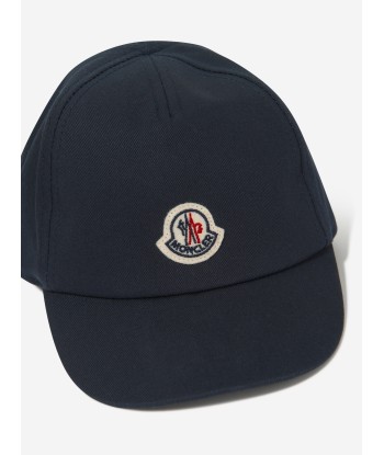 Moncler Enfant Baby Boys Logo Cap in Navy livraison gratuite