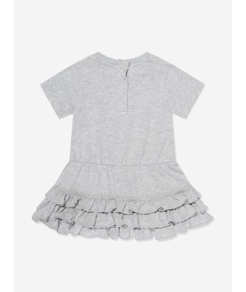 Moncler Enfant Baby Girls Frilly T-Shirt Dress in Grey du meilleur 