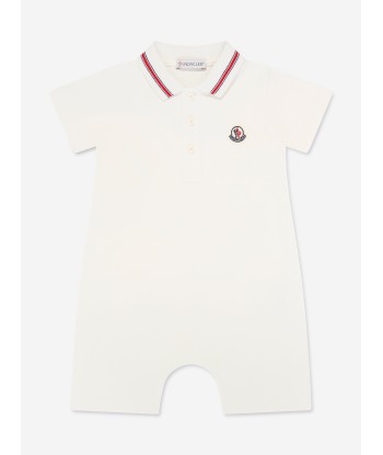 Moncler Enfant Baby Boys Polo Romper in White Par le système avancé 