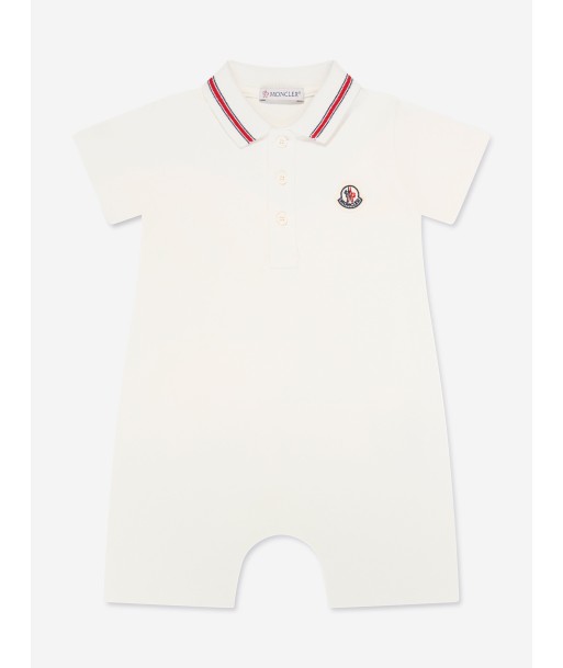 Moncler Enfant Baby Boys Polo Romper in White Par le système avancé 