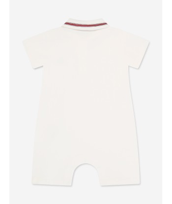 Moncler Enfant Baby Boys Polo Romper in White Par le système avancé 