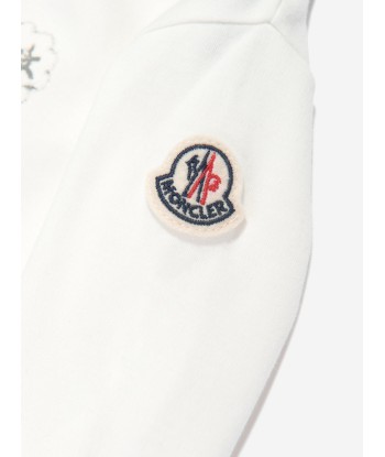 Moncler Enfant Baby Bear Logo Romper in White Les magasins à Paris et en Île-de-France