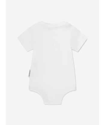 Moncler Enfant Baby Logo Bodysuit in White en ligne