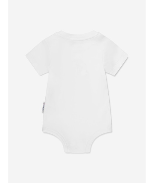 Moncler Enfant Baby Logo Bodysuit in White en ligne