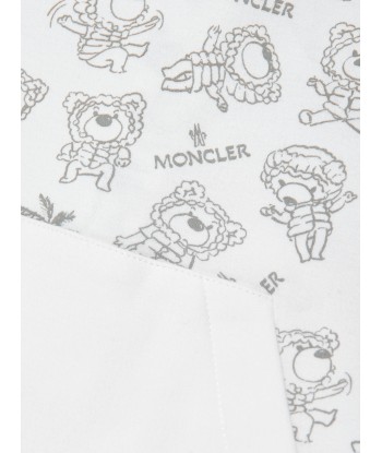 Moncler Enfant Baby Bear Logo Romper in White les ctes