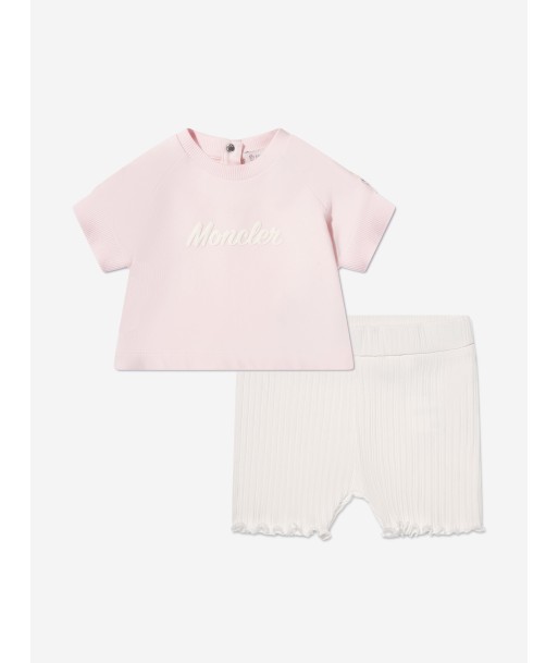 Moncler Enfant Baby Girls Short Set in Pink Les magasins à Paris et en Île-de-France