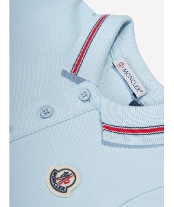 Moncler Enfant Baby Boys Polo Romper in Blue en ligne