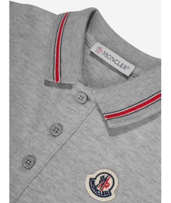 Moncler Enfant Baby Boys Polo Romper in Grey prix pour 