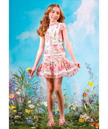 Marlo Girls Primrose Embroidered Dress in Multicolour ouvre sa boutique