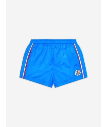 Moncler Enfant Boys Logo Swim Shorts in Blue chez Cornerstreet bien 