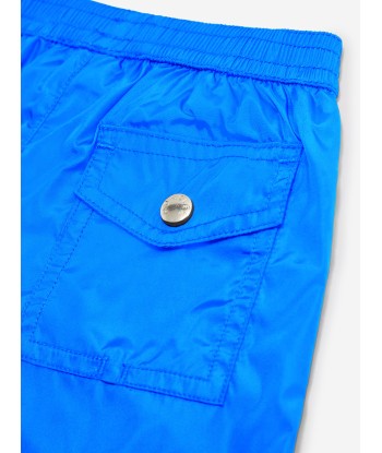 Moncler Enfant Boys Logo Swim Shorts in Blue chez Cornerstreet bien 