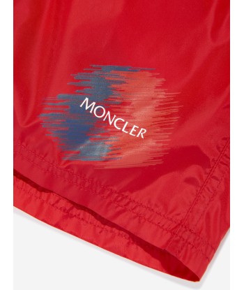 Moncler Enfant Boys Logo Swim Shorts in Red les ctes