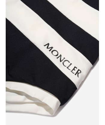 Moncler Enfant Girls Striped Swimsuit in Black Pour