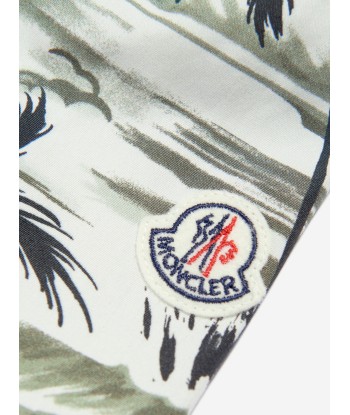 Moncler Enfant Boys Palm Trees Shirt in Green en ligne