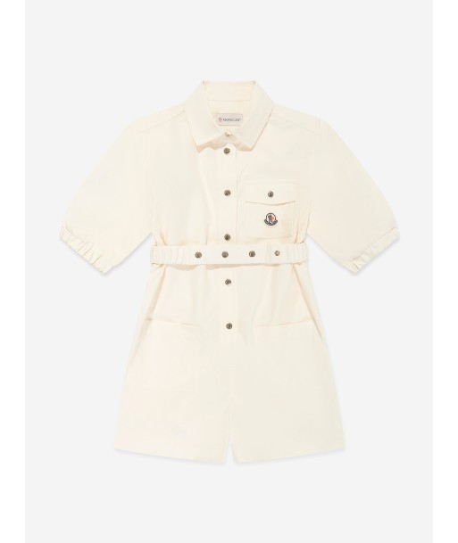 Moncler Enfant Girls Cotton Playsuit in Ivory 2023