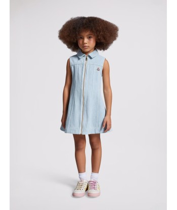 Moncler Enfant Girls Sleeveless Denim Zip Dress in Blue 2024