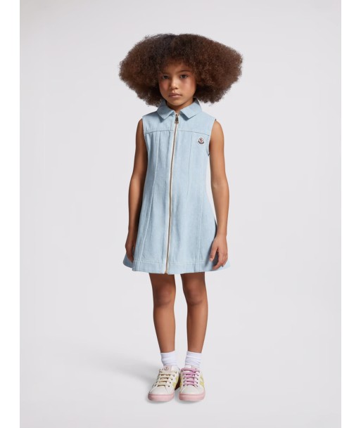 Moncler Enfant Girls Sleeveless Denim Zip Dress in Blue 2024