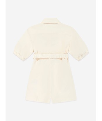 Moncler Enfant Girls Cotton Playsuit in Ivory 2023