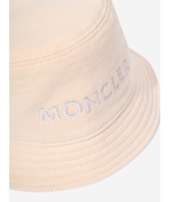 Moncler Enfant Girls Logo Bucket Hat in Ivory acheter en ligne