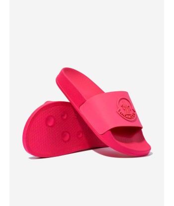 Moncler Enfant Girls Petit Basile Sliders in Pink 50% de réduction en Octobre 2024