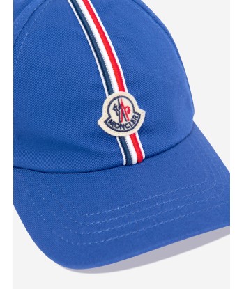 Moncler Enfant Boys Logo Baseball Cap in Blue En savoir plus