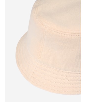 Moncler Enfant Girls Logo Bucket Hat in Ivory acheter en ligne