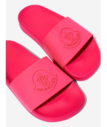 Moncler Enfant Girls Petit Basile Sliders in Pink 50% de réduction en Octobre 2024