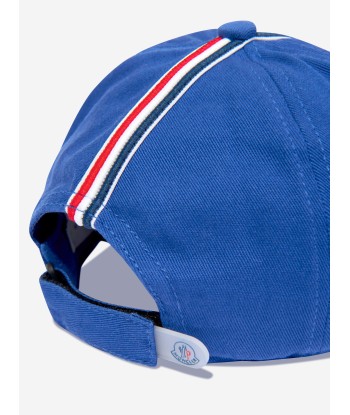 Moncler Enfant Boys Logo Baseball Cap in Blue En savoir plus