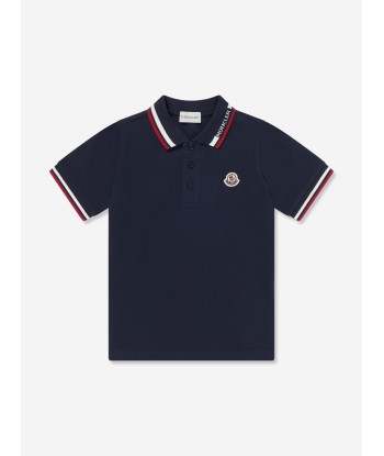 Moncler Enfant Boys Logo Polo Shirt in Navy sélection de produits