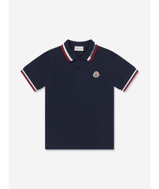 Moncler Enfant Boys Logo Polo Shirt in Navy sélection de produits