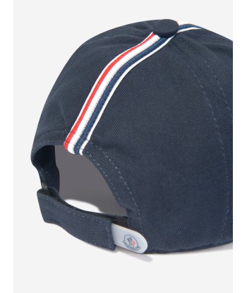 Moncler Enfant Boys Logo Baseball Cap in Navy Venez acheter