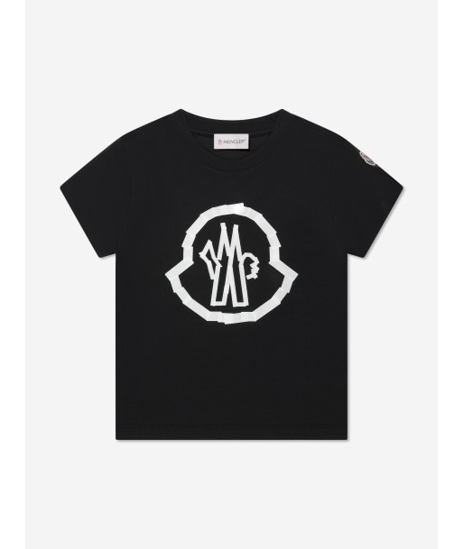 Moncler Enfant Boys Logo t-Shirt in Black les muscles