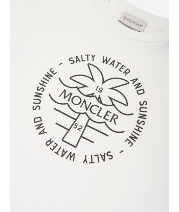 Moncler Enfant Boys Palm Tree Logo T-Shirt in White Le MVP de beaucoup