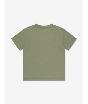 Moncler Enfant Boys Logo t-Shirt in Green Profitez des Offres !