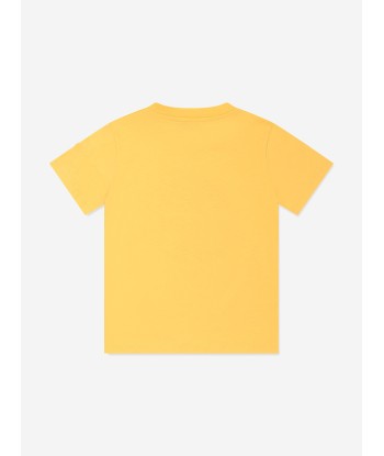 Moncler Enfant Boys Logo Print T-Shirt in Yellow de France