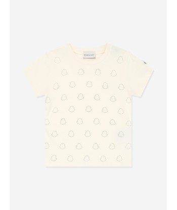 Moncler Enfant Girls Logo T-Shirt in Ivory Amélioration de cerveau avec