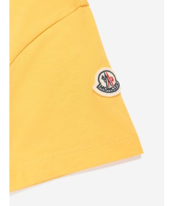 Moncler Enfant Boys Logo Print T-Shirt in Yellow de France