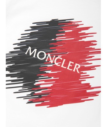 Moncler Enfant Boys Logo Print T-Shirt in White à prix réduit toute l'année