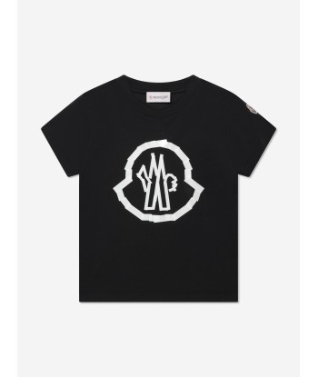 Moncler Enfant Boys Logo t-Shirt in Black les muscles