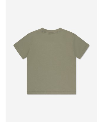 Moncler Enfant Boys Logo t-Shirt in Green Profitez des Offres !