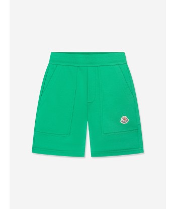 Moncler Enfant Boys Logo Shorts in Green Pour